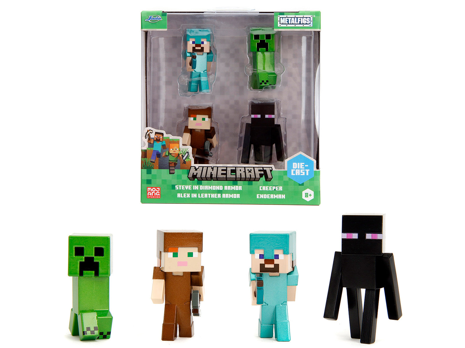 Set of 4 Diecast Figures "Minecraft" Video Game Wave 3 "Metalfigs" Series Diecast models by Jada
