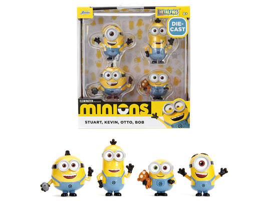Set of 4 Diecast Figures "Minions" (2015) Movie "Metalfigs" Series Diecast Models by Jada