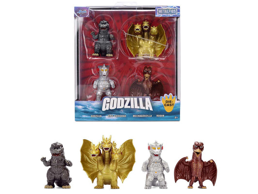 Set of 4 Diecast Figures "Godzilla" Franchise "Metalfigs" Series by Jada