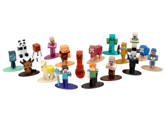 "Minecraft" Set of 18 Diecast Figures Wave 2 "Nano Metalfigs" Series by Jada