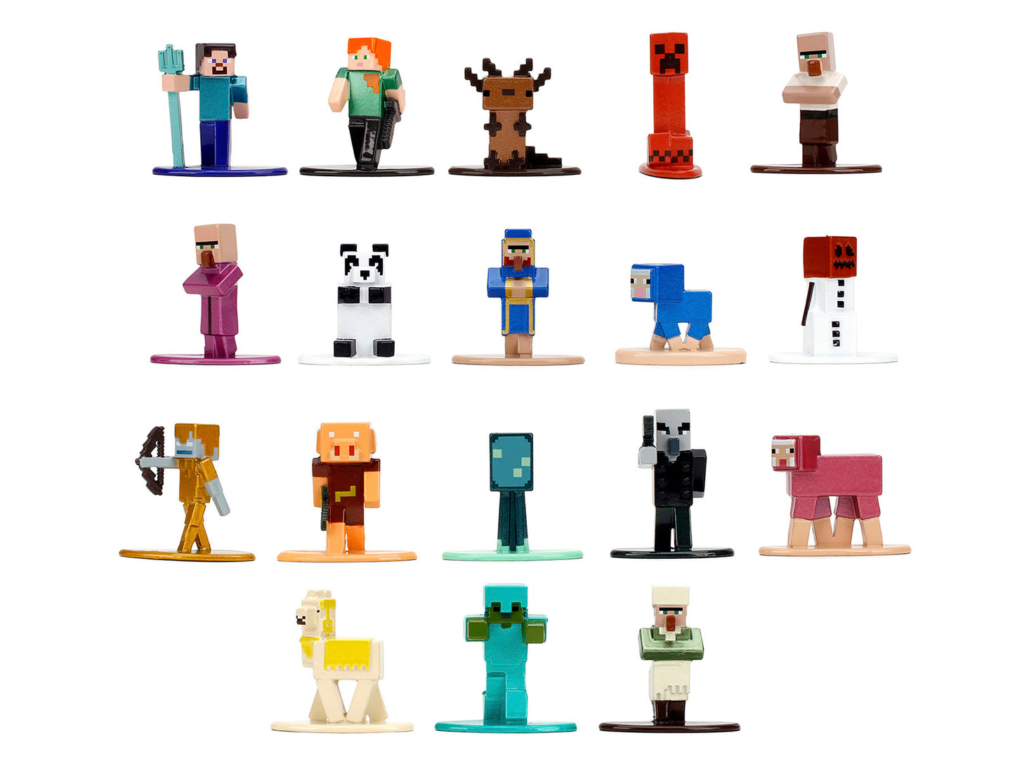 "Minecraft" Set of 18 Diecast Figures Wave 2 "Nano Metalfigs" Series by Jada