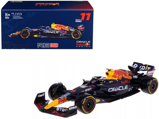 Red Bull Racing RB18 #11 Sergio Perez "Formula One F1 World Championship" (2022) with Display Case 1/43 Diecast Model Car by Bburago