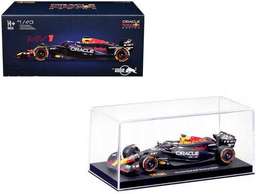 Red Bull Racing RB20 #1 Max Verstappen "Oracle" Formula One F1 World Championship (2024) with Driver Figure and Display Case "Race" Series 1/43 Diecast Model Car by Bburago