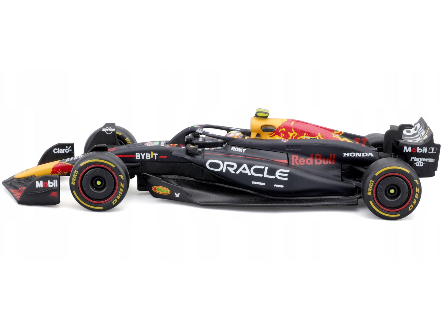 Red Bull Racing RB20 #11 Sergio Perez "Oracle" Formula One F1 World Championship (2024) with Driver Figure and Display Case "Race" Series 1/43 Diecast Model Car by Bburago