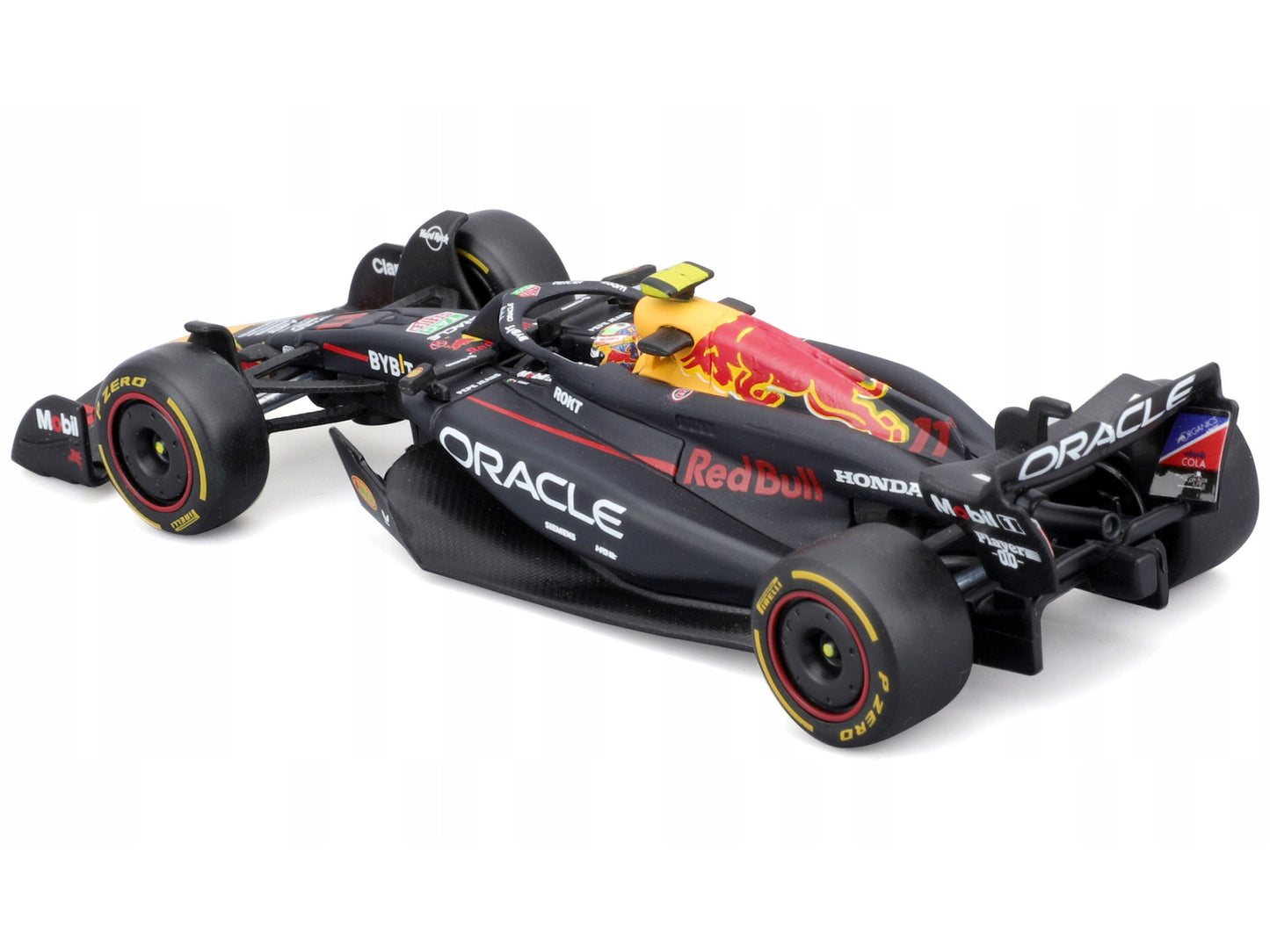 Red Bull Racing RB20 #11 Sergio Perez "Oracle" Formula One F1 World Championship (2024) with Driver Figure and Display Case "Race" Series 1/43 Diecast Model Car by Bburago