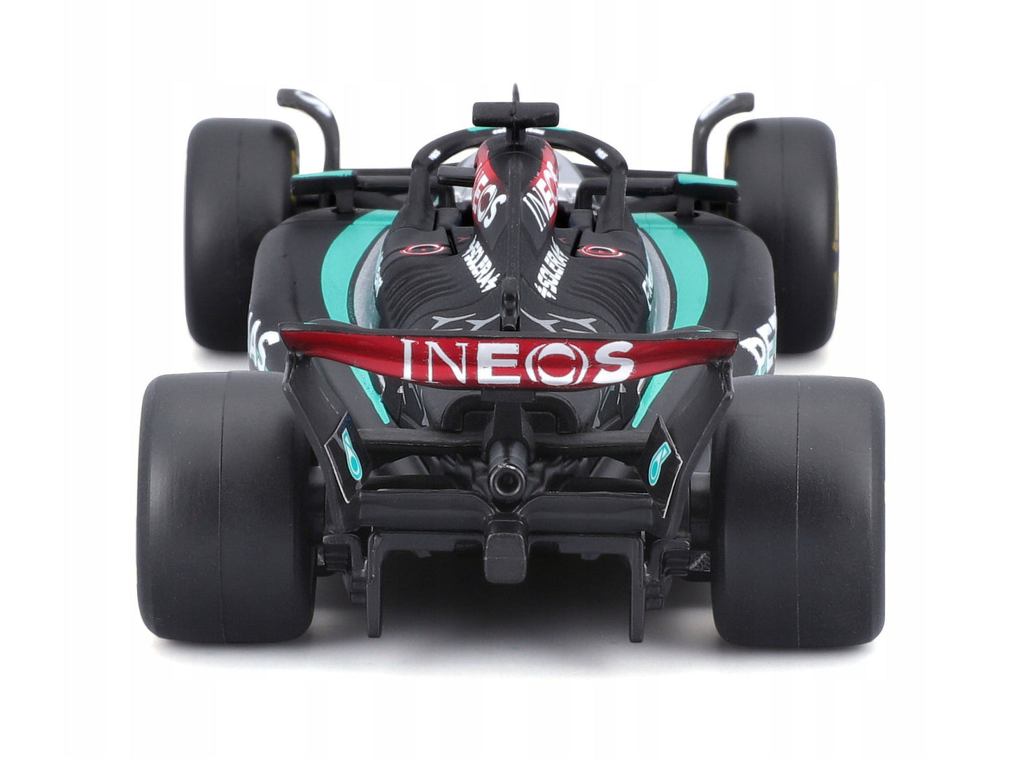 Mercedes-AMG F1 W15 E Performance #63 George Russell "Petronas" Formula One F1 World Championship (2024) with Driver Figure and Display Case "Race" Series 1/43 Diecast Model Car by Bburago