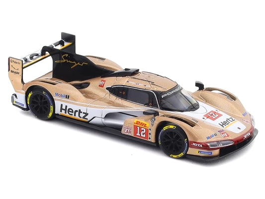 Porsche 963 #12 Callum Ilott - Will Stevens - Norman Nato "Hertz Team Jota" Hypercar Team Winner "FIA World Endurance Championship" (2024) with Display Case "Race" Series 1/43 Diecast Model Car by Bburago