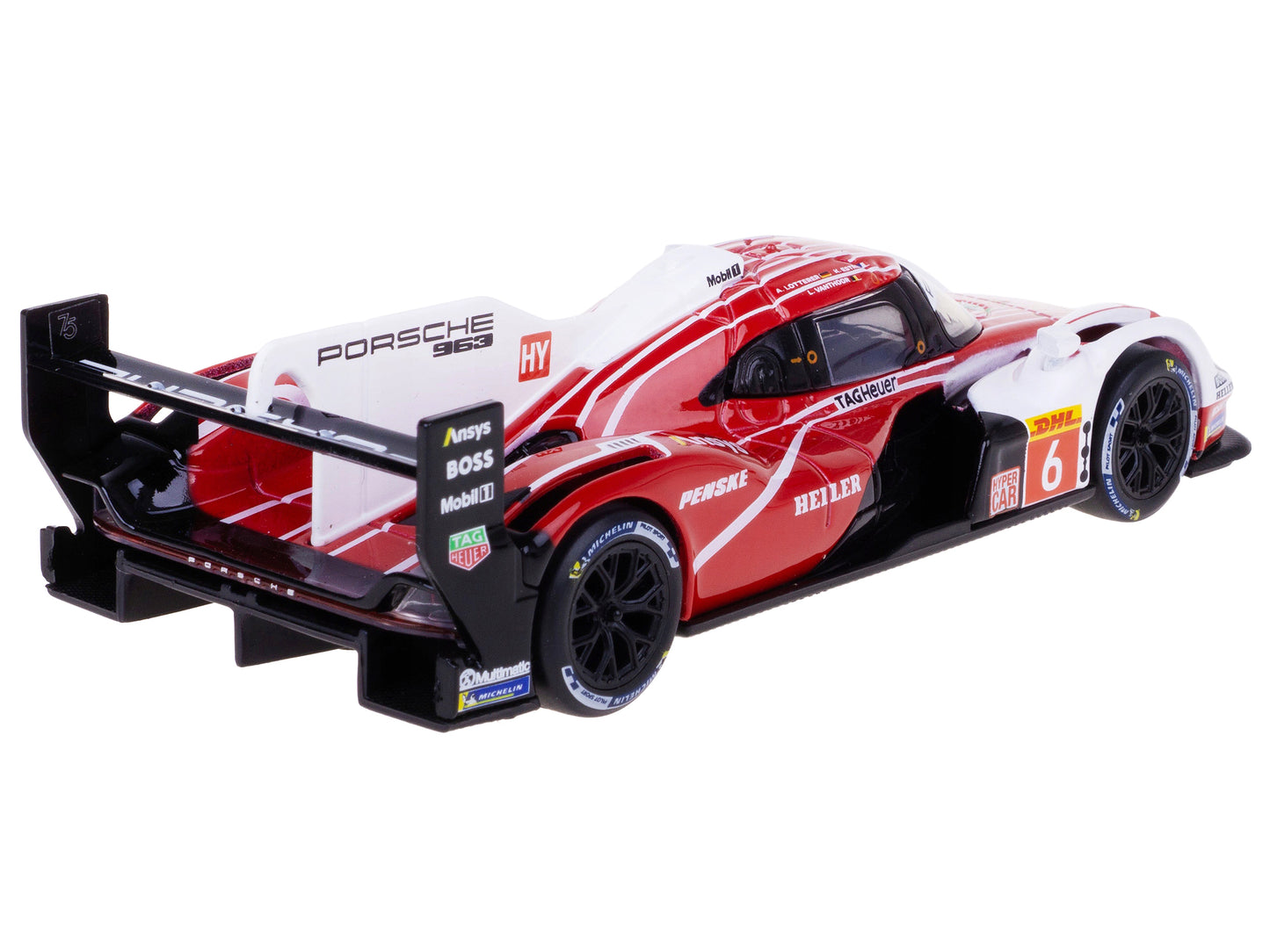 Porsche 963 #6 Kevin Estre - Andre Lotterer - Laurens Vanthoor "Porsche Penske Motorsport" Drivers' Winner "FIA World Endurance Championship" (2024) with Display Case "Race" Series 1/43 Diecast Model Car by Bburago