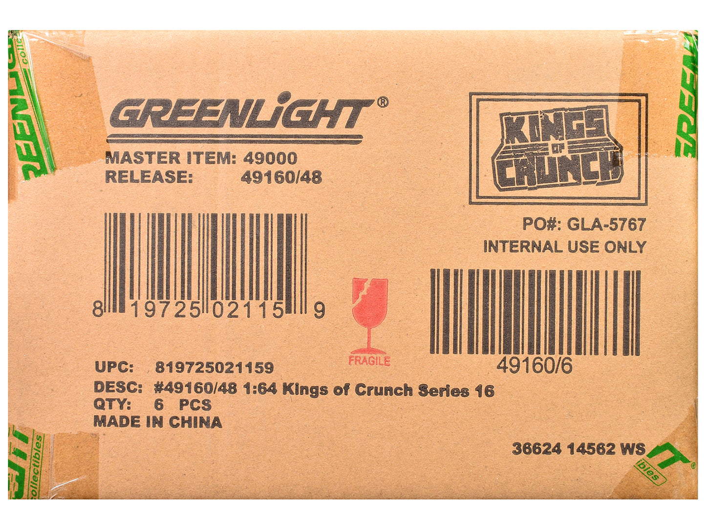 "Kings of Crunch" Series 16 Set of 6 Monster Trucks 1/64 Diecast Model Cars by Greenlight