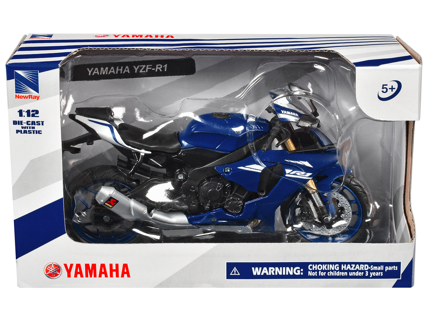 Yamaha YZF-R1 Motorcycle Blue 1/12 Diecast Model by New Ray