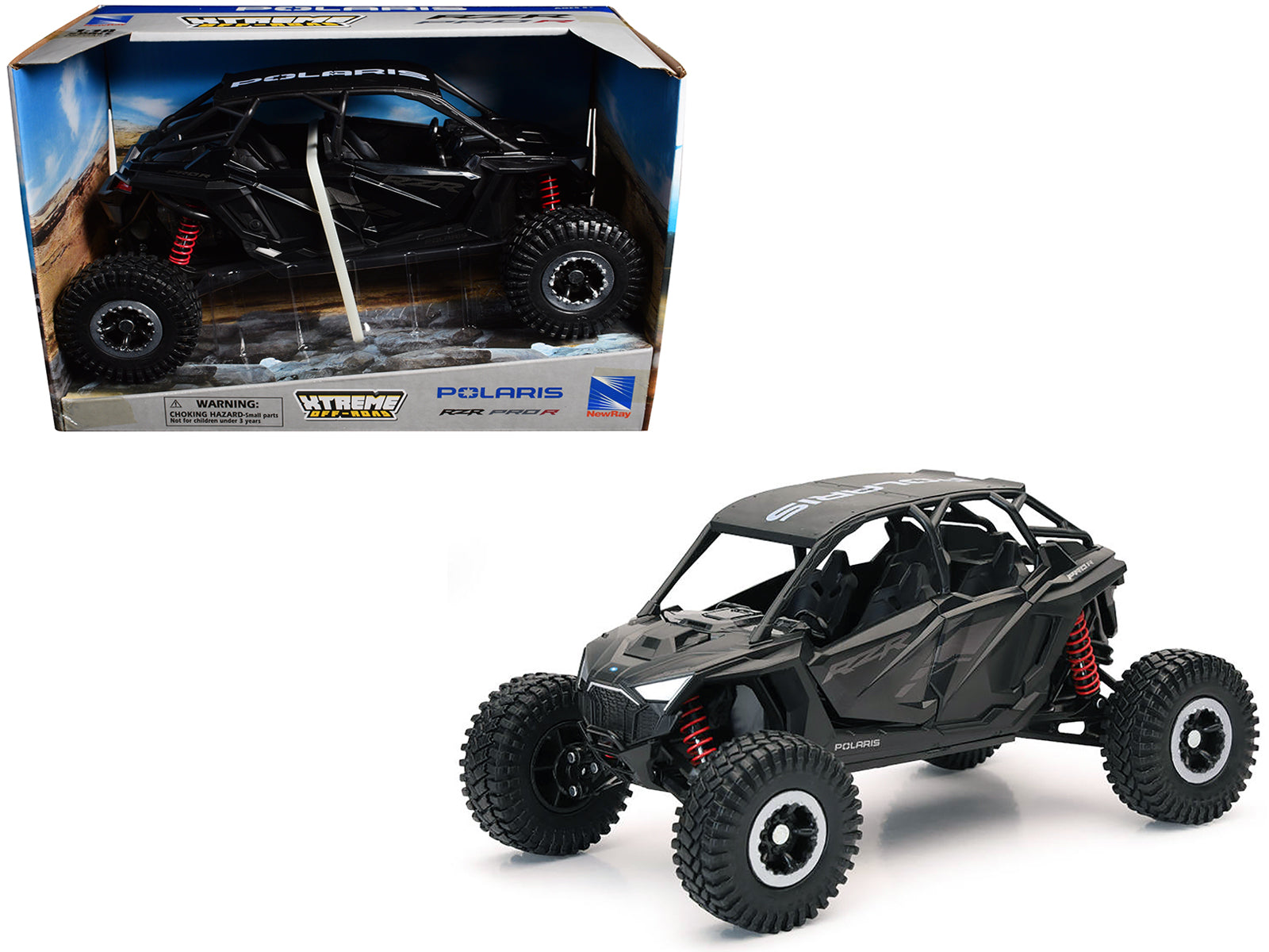 Polaris RZR Pro R UTV Stealth Black "Xtreme Off-Road" Series 1/18 Diecast Model by New Ray