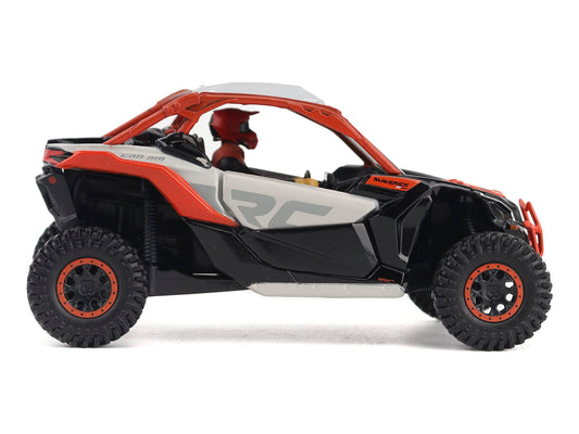 Can-Am Maverick X3 X RS Turbo RR Chalk Gray and Magma Red with Driver Figure 1/32 Diecast Model by BRP Models