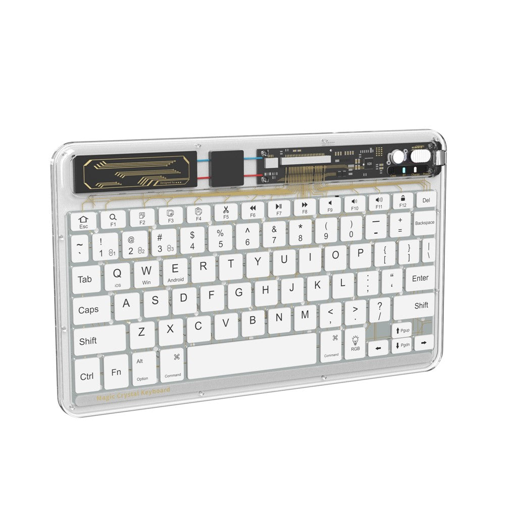 BENWIS OT-CKB-WH Crystal Keyboard Ultra Thin 78-key Bluetooth-compatible Keyboard with Backlit