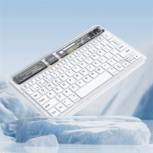 BENWIS OT-CKB-WH Crystal Keyboard Ultra Thin 78-key Bluetooth-compatible Keyboard with Backlit