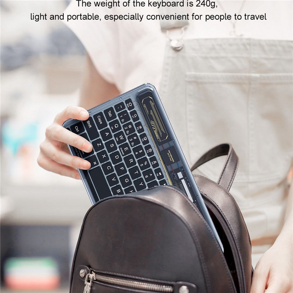 BENWIS OT-CKB-WH Crystal Keyboard Ultra Thin 78-key Bluetooth-compatible Keyboard with Backlit