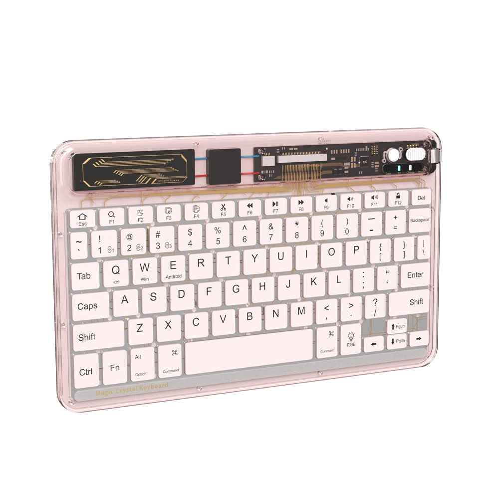 BENWIS OT-CKB-WH Crystal Keyboard Ultra Thin 78-key Bluetooth-compatible Keyboard with Backlit