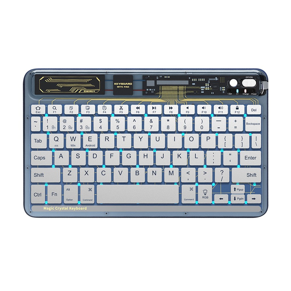 BENWIS OT-CKB-WH Crystal Keyboard Ultra Thin 78-key Bluetooth-compatible Keyboard with Backlit