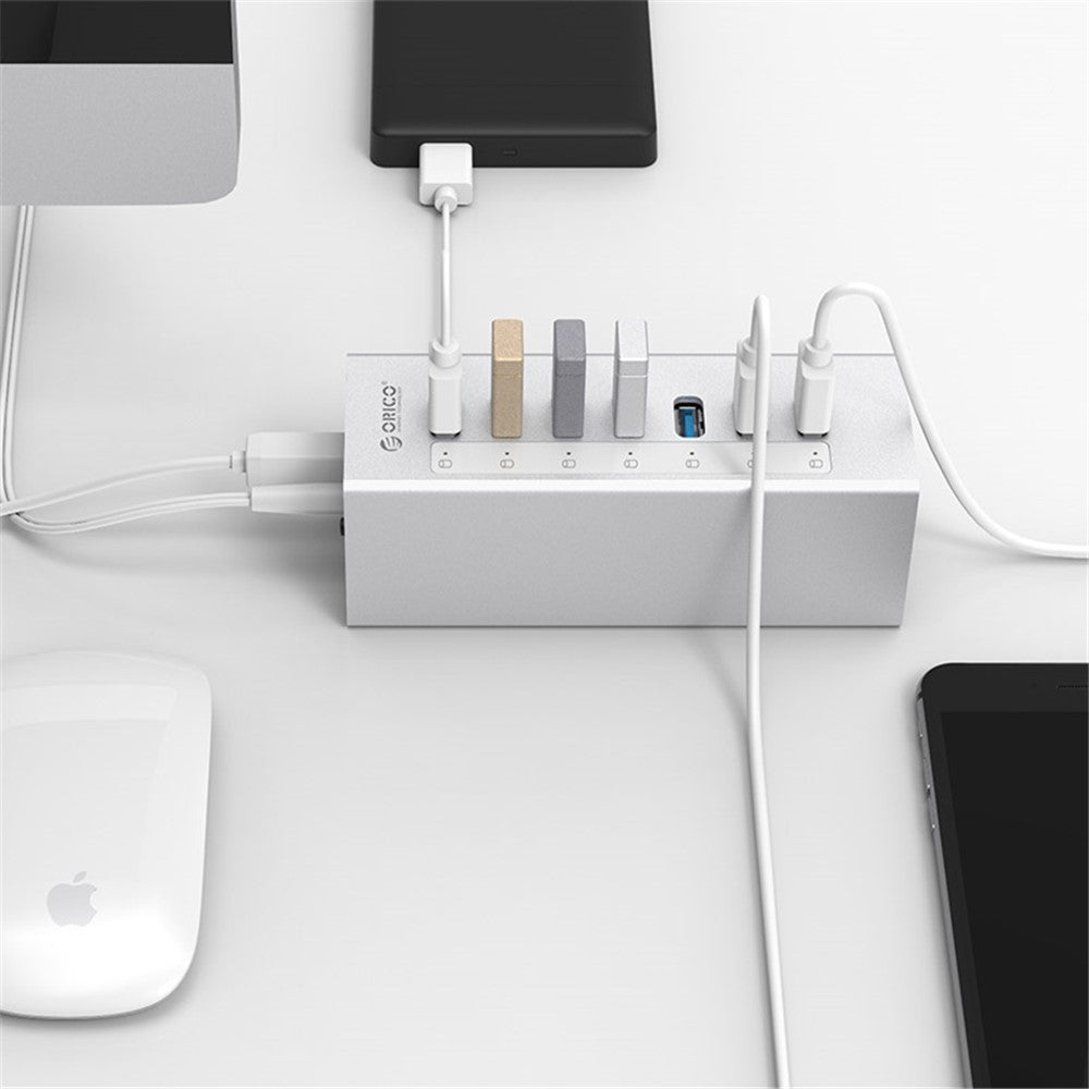 ORICO A3H7-SV Aluminum Alloy 7 Port USB3.0 Hub