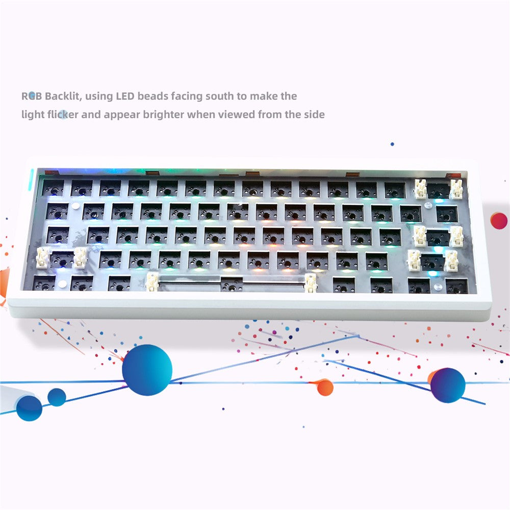 GMK61 Hot-Swappable RGB Wireless+USB Wired+Bluetooth-compatible Mechanical Keyboard Kit