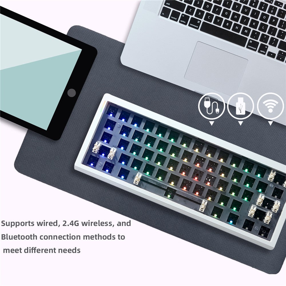 GMK61 Hot-Swappable RGB Wireless+USB Wired+Bluetooth-compatible Mechanical Keyboard Kit