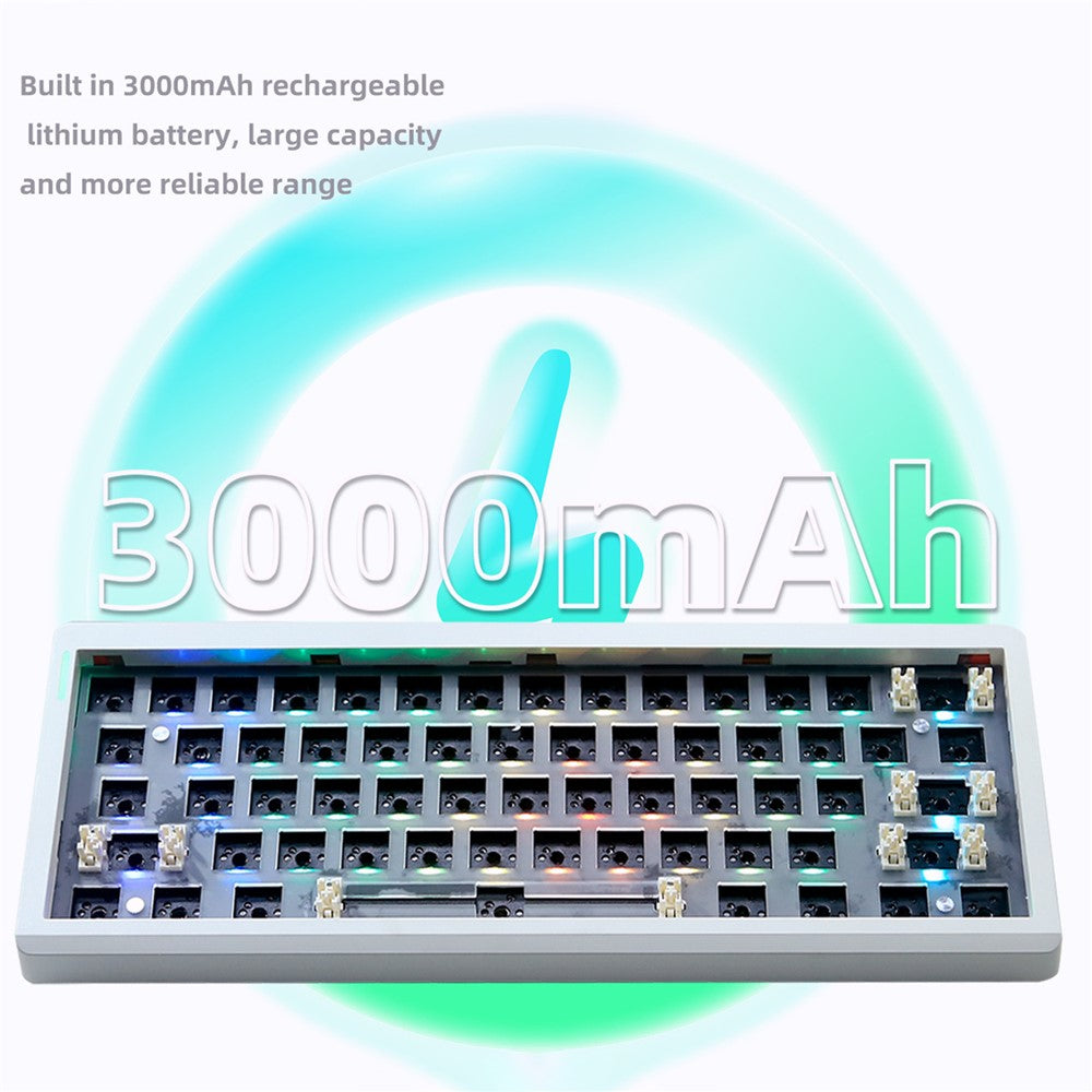 GMK61 Hot-Swappable RGB Wireless+USB Wired+Bluetooth-compatible Mechanical Keyboard Kit