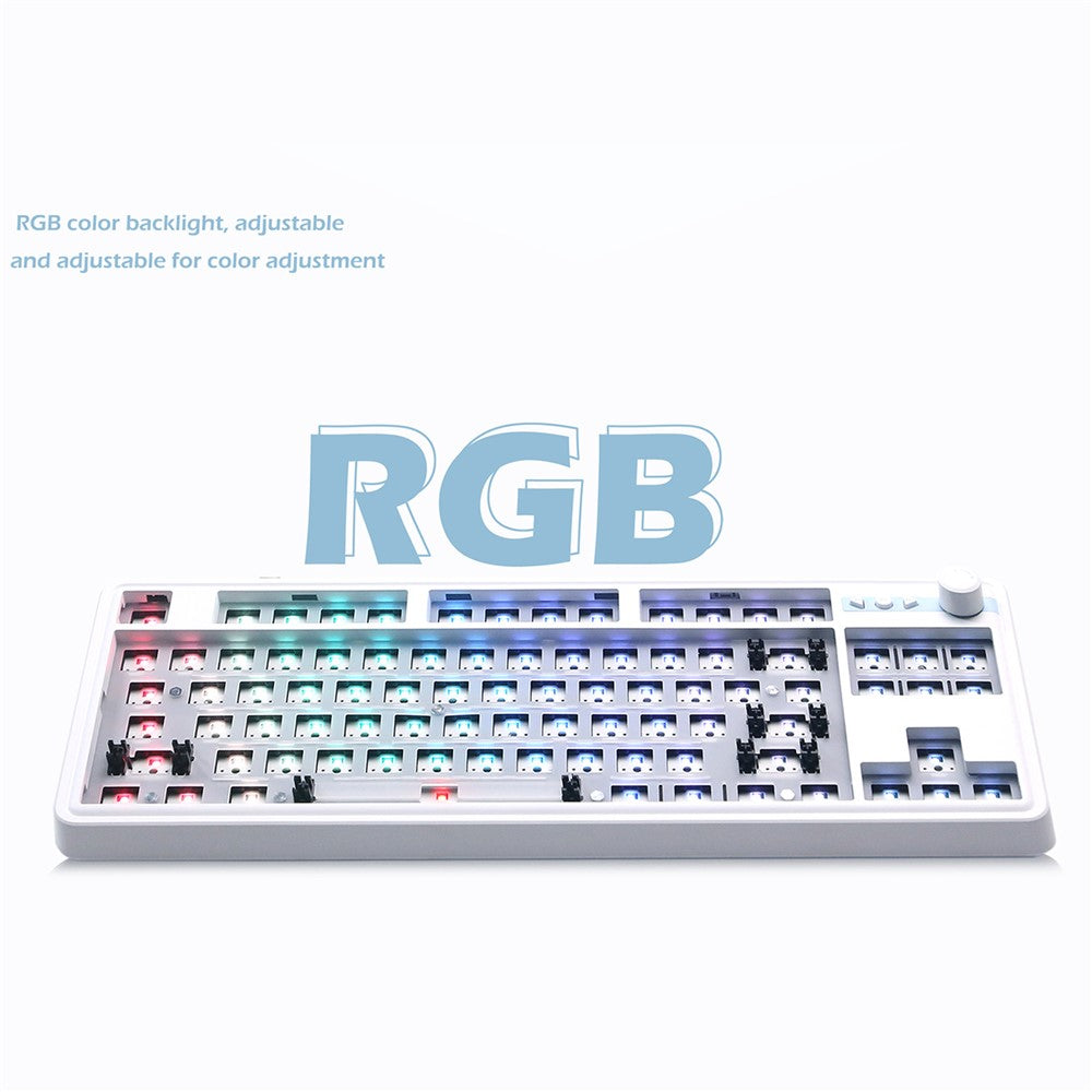 LS01 RGB Keyboard Kit Hot Swap Bluetooth+USB-C Wired+2.4G Wireless Mechanical Keyboard