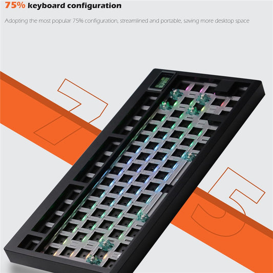 GMK81 RGB Backlight Hot Swappable Wireless+USB-C Wired+Bluetooth-compatible Mechanical Keyboard Kit