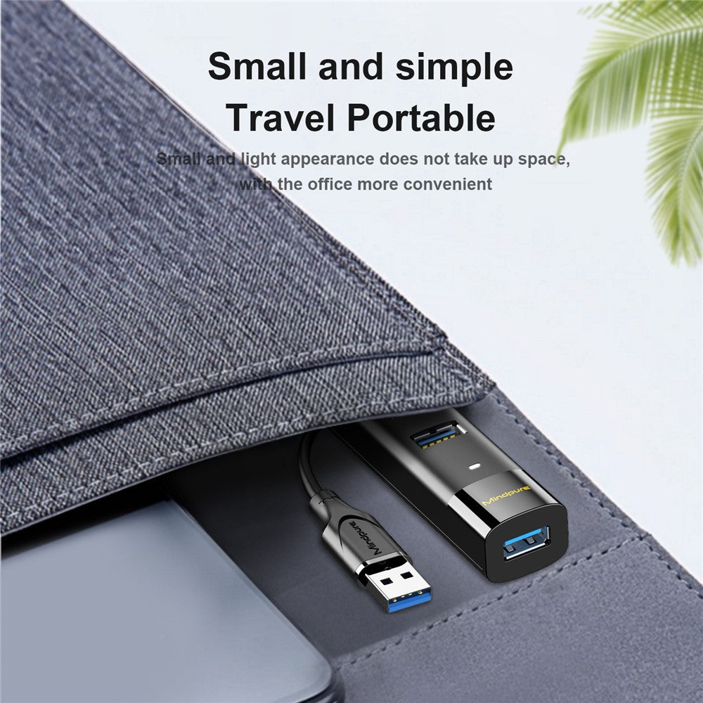 MINDPURE US022 1m USB-A to USB 3.0 4-Port Hub High Speed Data Transfer Laptop Docking Station