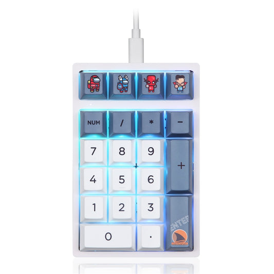 DARMOSHARK K3QMK USB Wired 21 Keys Numeric Keypad Mini Portable RGB Backlight Mechanical Gaming Number Pad Programmable for Computers