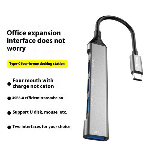 DUDAO A16T 4-Port USB Hub Aluminum Alloy Docking Station, 3x USB 2.0 + 1x USB 3.0 Ports