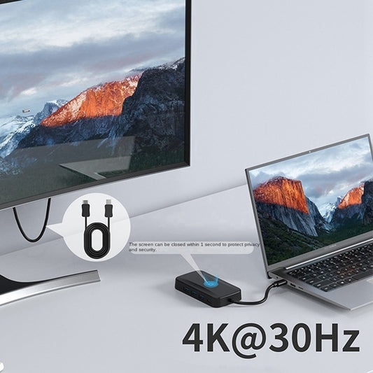 FX-2330 5-in-1 Type-C Hub with PD Charging, 3 USB 3.0 Ports, and 2K UHD Wireless HD