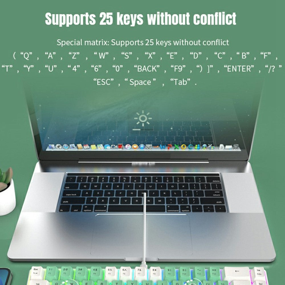 Y-FRUITFUL K701 68 Keys Wired Keyboard with RGB Light Mechanical Gaming Keyboard