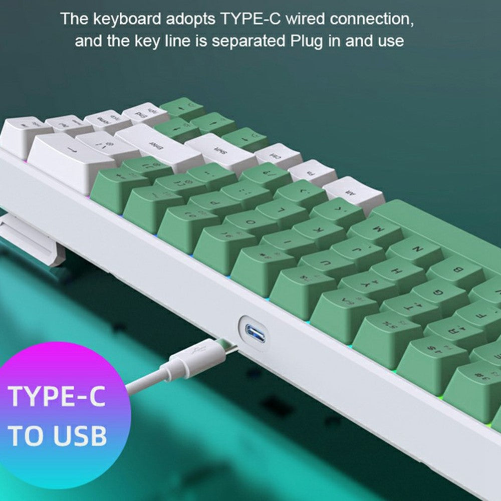 Y-FRUITFUL K701 68 Keys Wired Keyboard with RGB Light Mechanical Gaming Keyboard