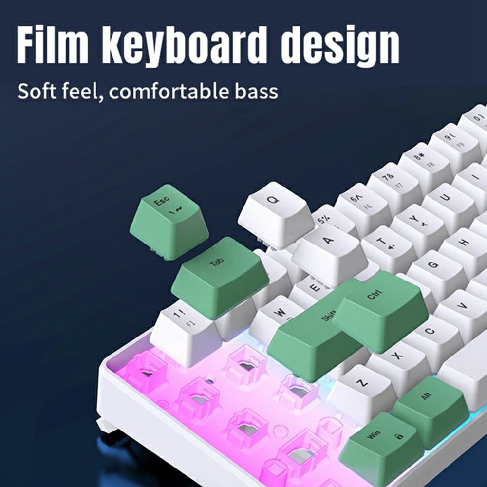 Y-FRUITFUL K701 68 Keys Wired Keyboard with RGB Light Mechanical Gaming Keyboard