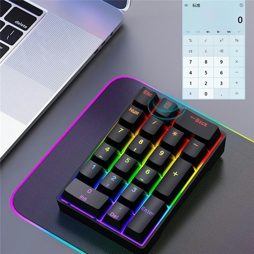 Y-FRUITFUL YF20 Laptop Mechanical Numeric Keypad 20 Keys RGB Backlit Wired External Mini Keyboard