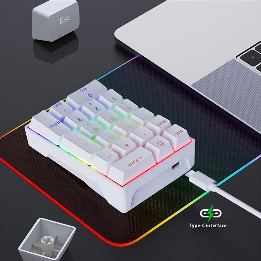 Y-FRUITFUL YF20 Laptop Mechanical Numeric Keypad 20 Keys RGB Backlit Wired External Mini Keyboard