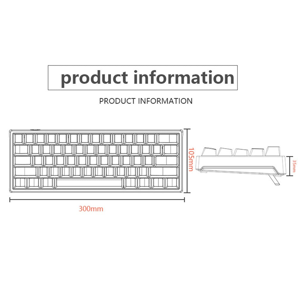 Y-FRUITFUL K33 61 Keys Type C Hot Swappable Mechanical Gaming Keyboard with RGB Light