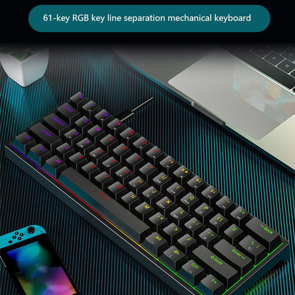 Y-FRUITFUL K33 61 Keys Type C Hot Swappable Mechanical Gaming Keyboard with RGB Light