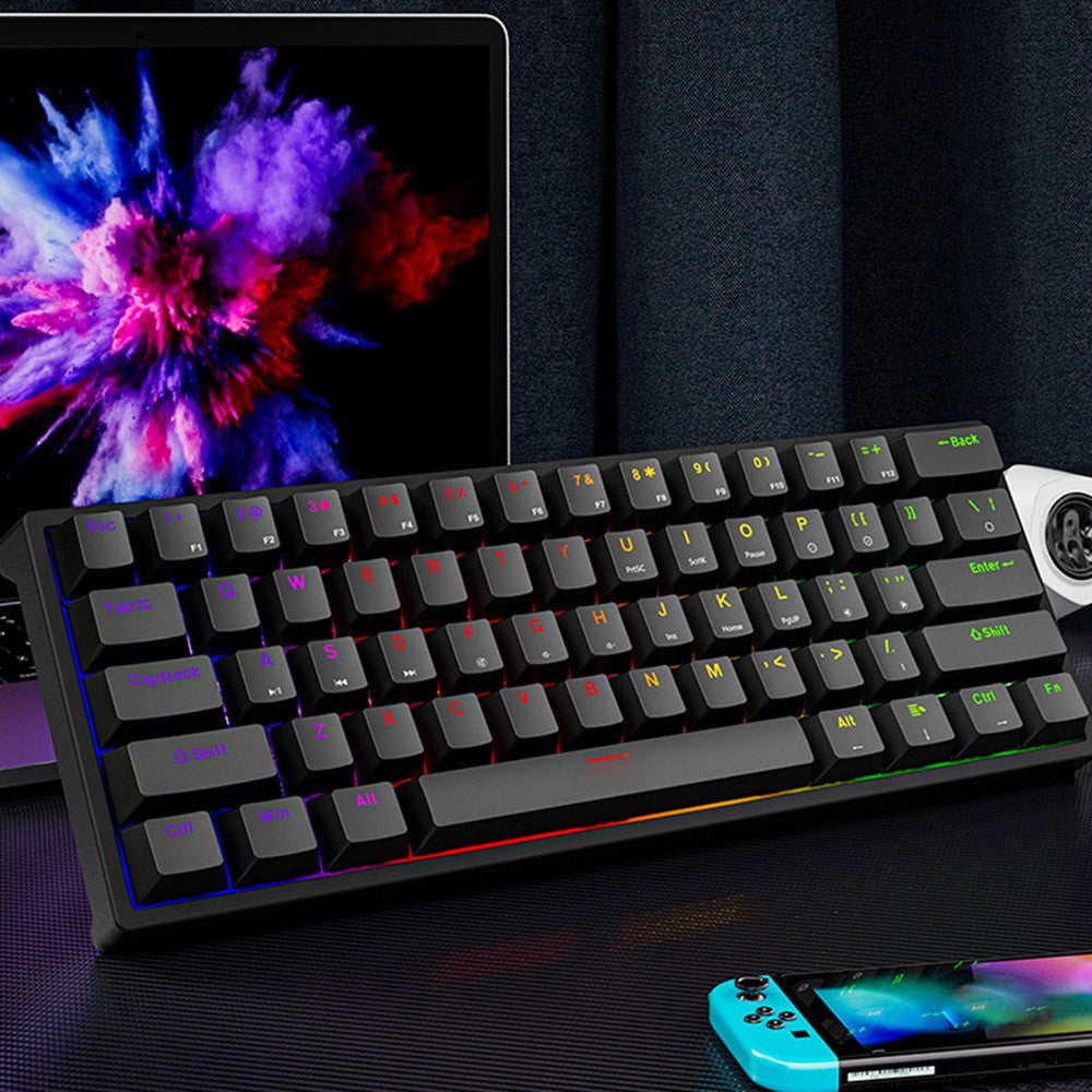 Y-FRUITFUL K33 61 Keys Type C Hot Swappable Mechanical Gaming Keyboard with RGB Light