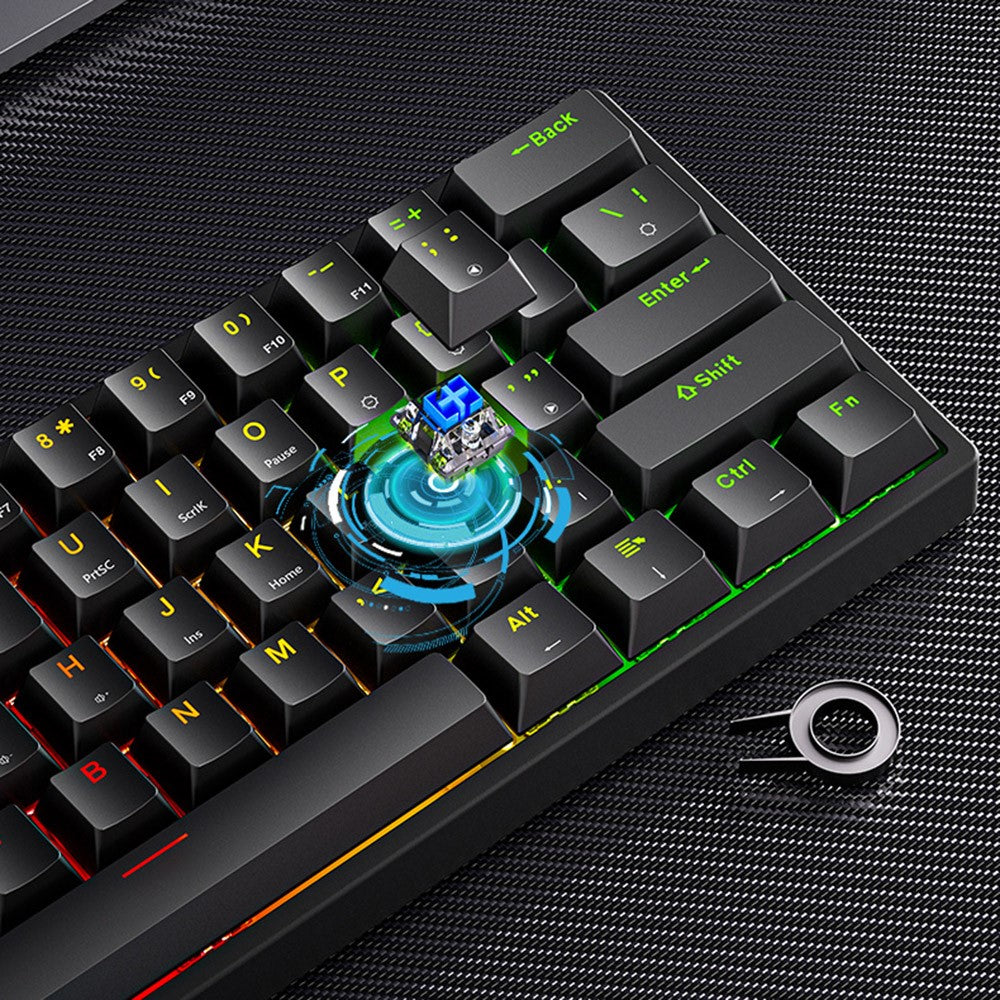 Y-FRUITFUL K33 61 Keys Type C Hot Swappable Mechanical Gaming Keyboard with RGB Light