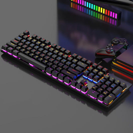 Y-FRUITFUL K104 Mechanical Keyboard Metal Cover Wired Keyboard for Gaming Home Office