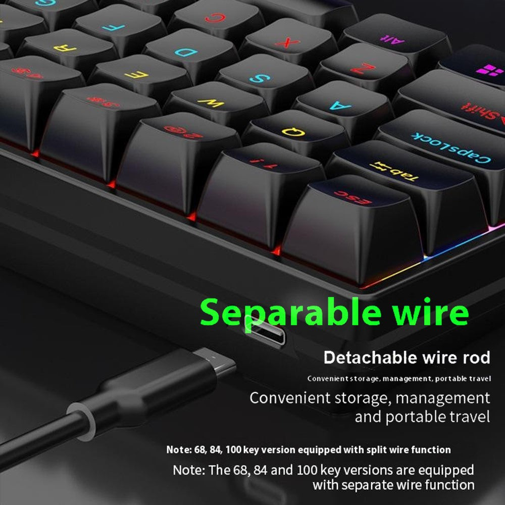 Y-FRUITFUL K104 Mechanical Keyboard Metal Cover Wired Keyboard for Gaming Home Office
