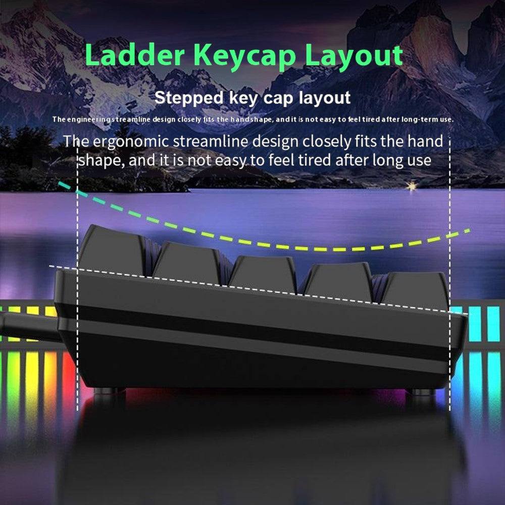 Y-FRUITFUL K104 Mechanical Keyboard Metal Cover Wired Keyboard for Gaming Home Office