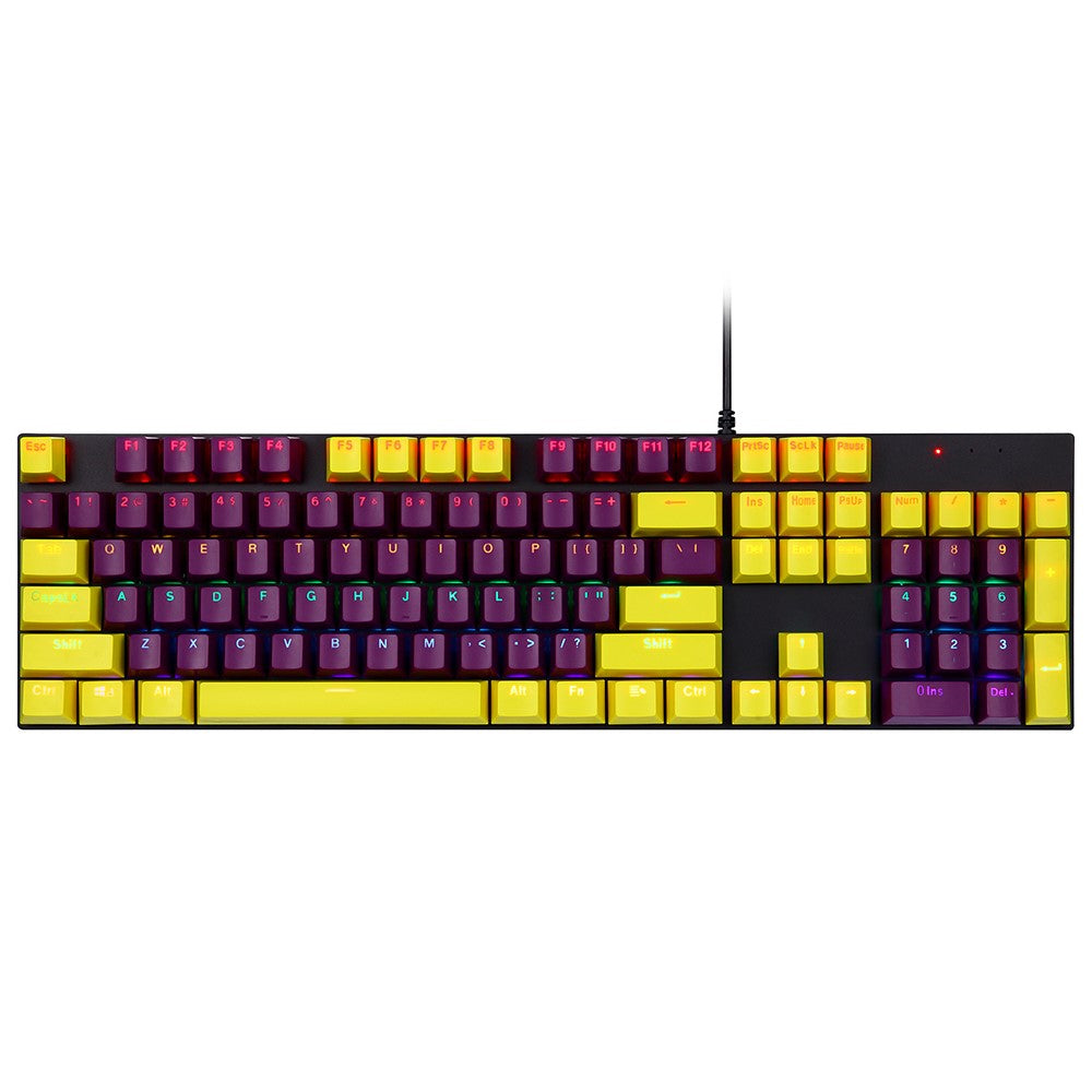 Y-FRUITFUL K135 104-Key RGB Mechanical Keyboard Gaming Office Waterproof Keyboard Blue Switches