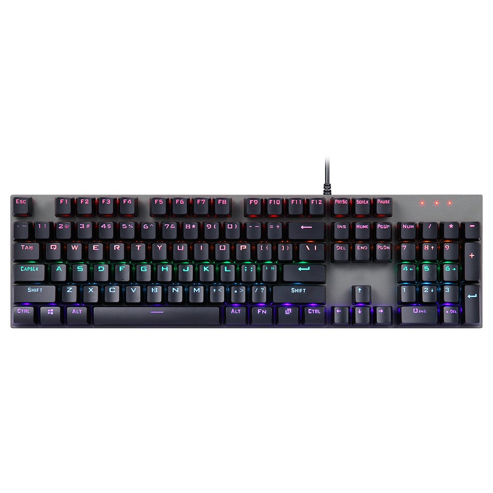 Y-FRUITFUL K135 104-Key RGB Mechanical Keyboard Gaming Office Waterproof Keyboard Blue Switches
