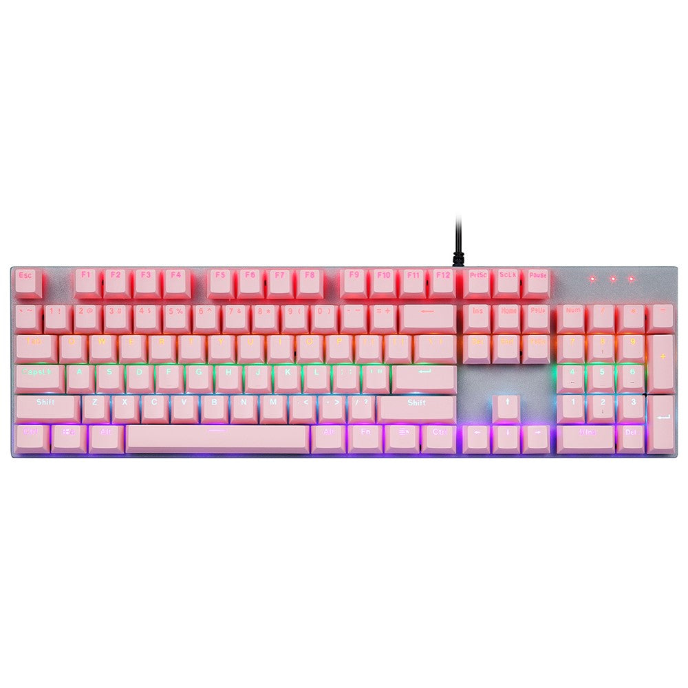 Y-FRUITFUL K135 104-Key RGB Mechanical Keyboard Gaming Office Waterproof Keyboard Blue Switches