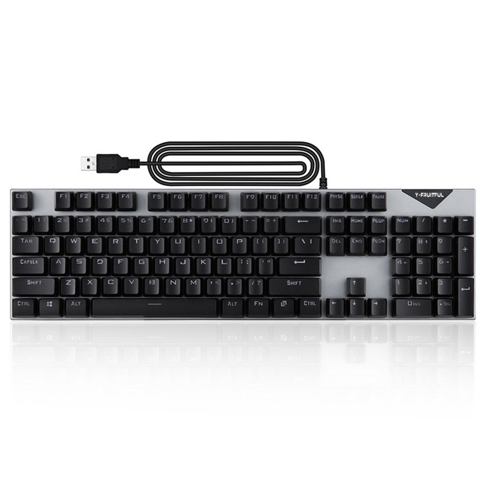 Y-FRUITFUL K137 Wired Mechanical Keyboard 104 Keys RGB Backlit Blue / Red Switch Gaming Keyboard