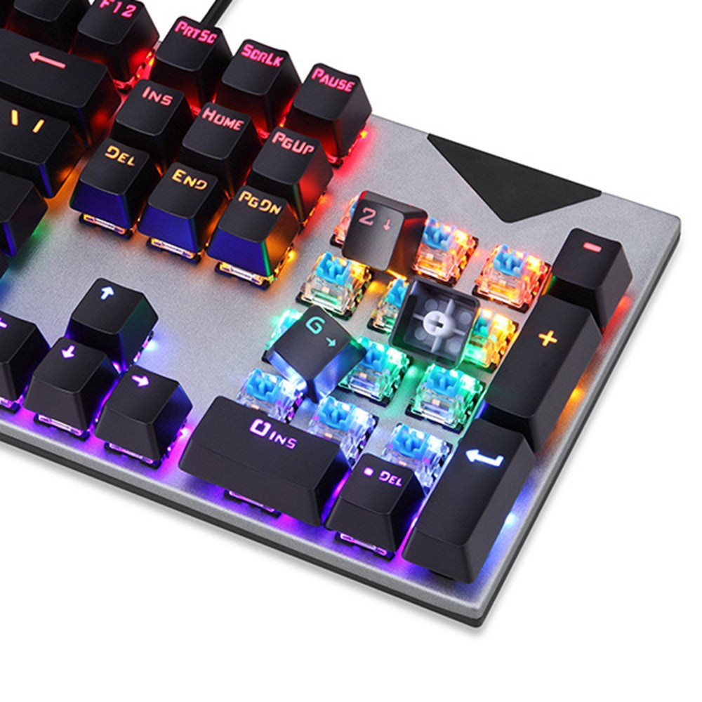 Y-FRUITFUL K137 Wired Mechanical Keyboard 104 Keys RGB Backlit Blue / Red Switch Gaming Keyboard