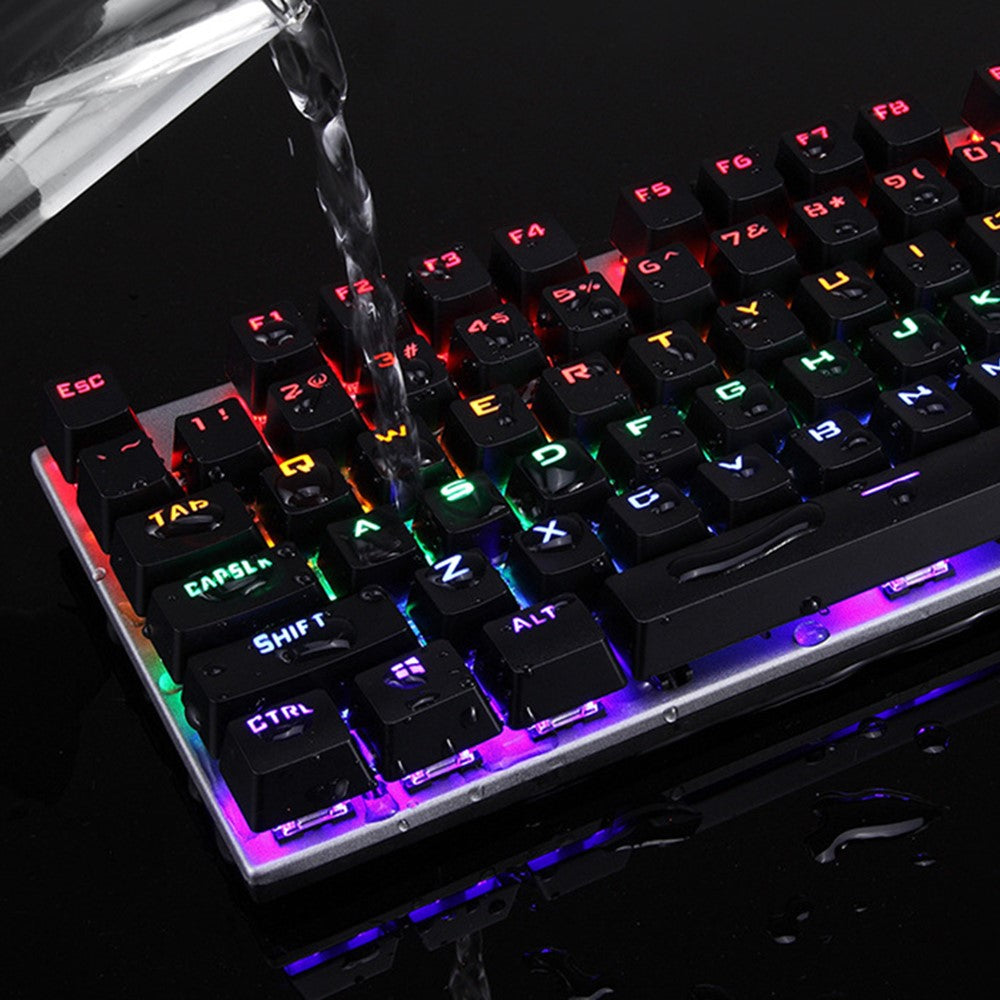 Y-FRUITFUL K137 Wired Mechanical Keyboard 104 Keys RGB Backlit Blue / Red Switch Gaming Keyboard
