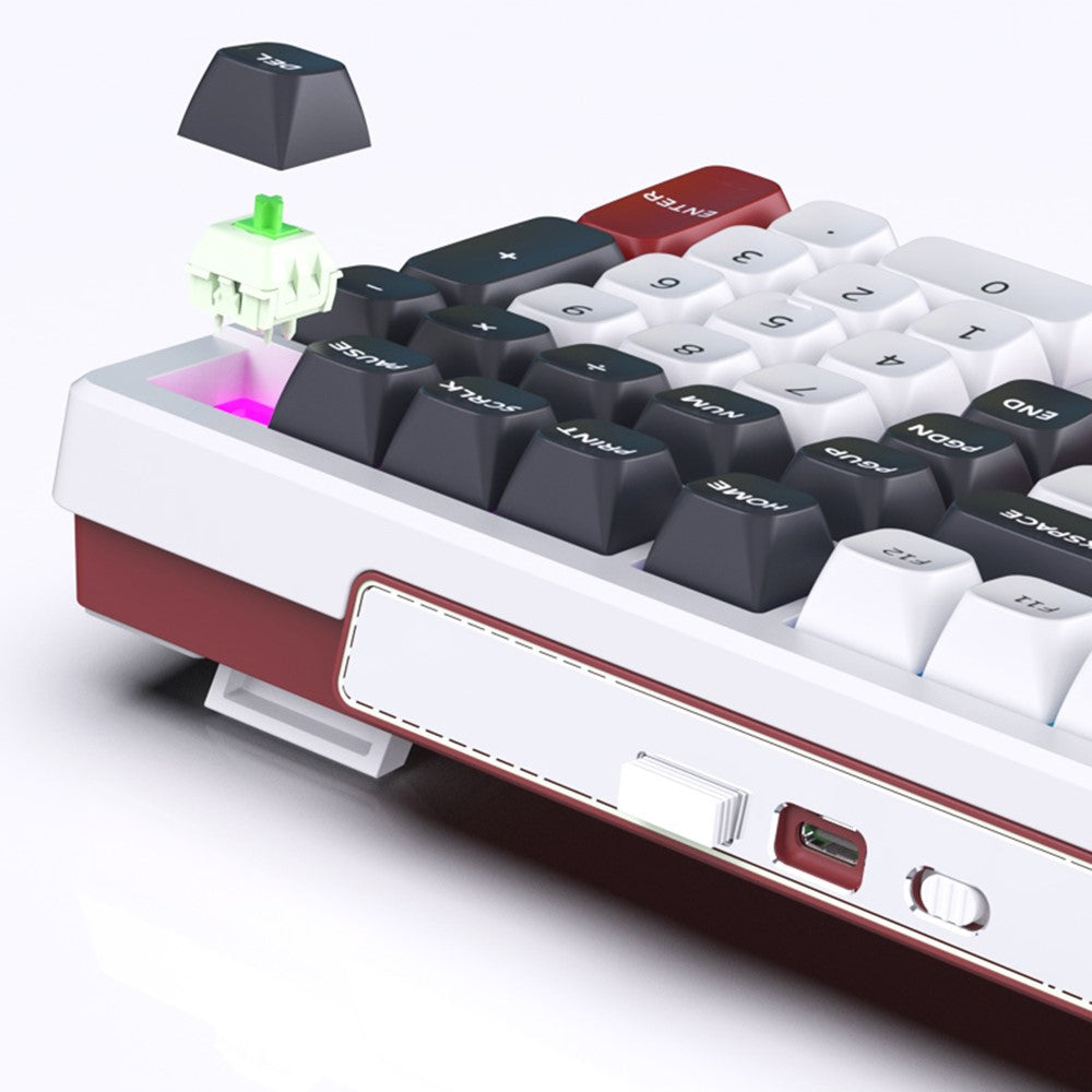 Y-FRUITFUL K102 102 Keys Tri-Mode Keyboard Gasket Structure Mechanical Gaming Keyboard with RGB Light